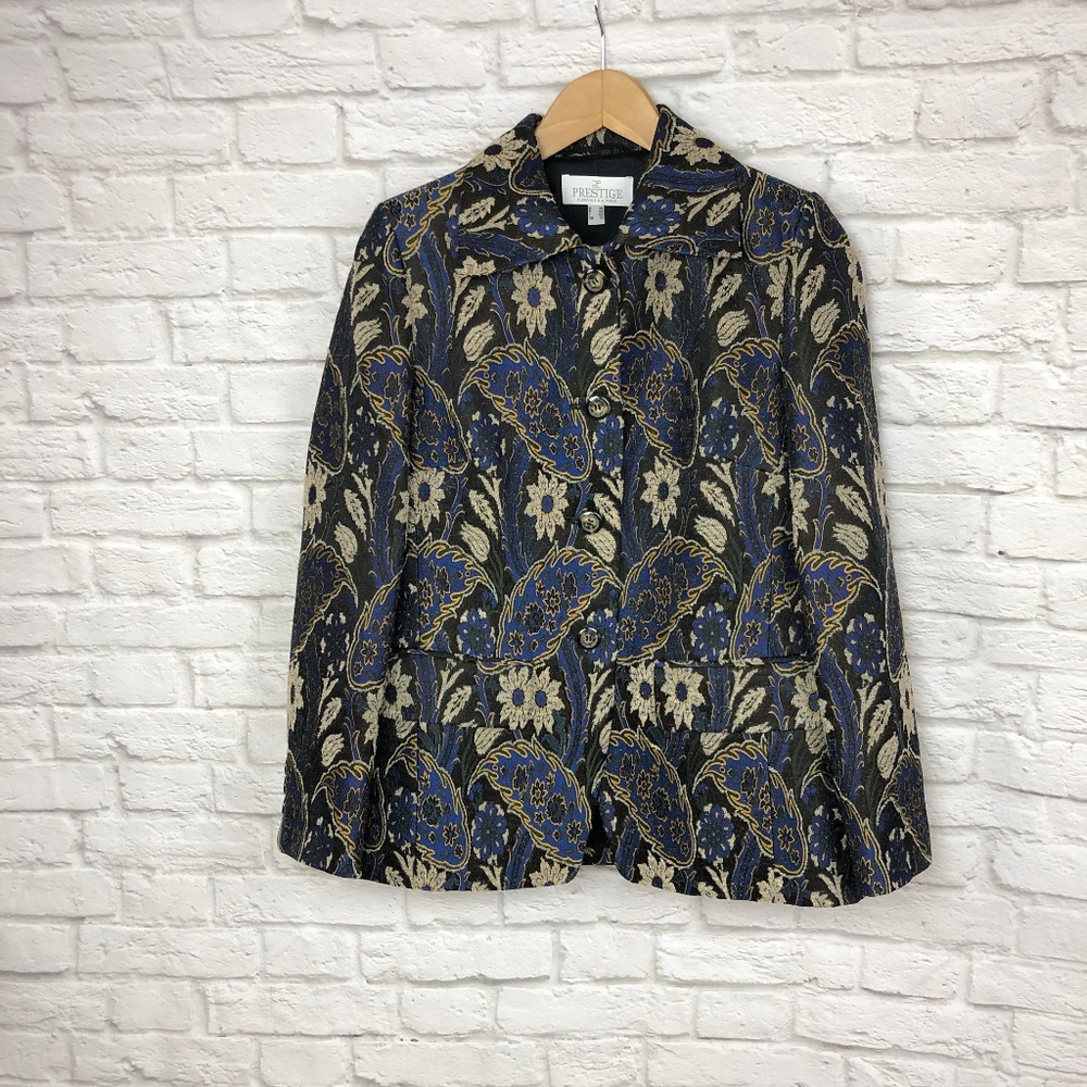 NWOT Elegance Paris Blazer Blue/Black Size 10